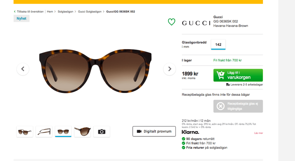 Designer solglasögon online