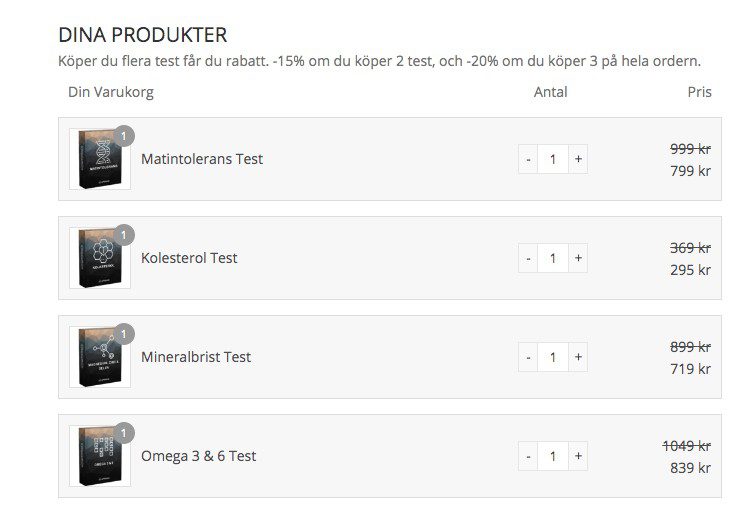 Jag har beställt några hälsotester online för testa min hälsa