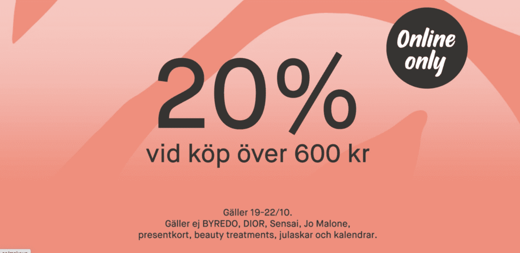 Kicks 20 % rabatt medlemserbjudande